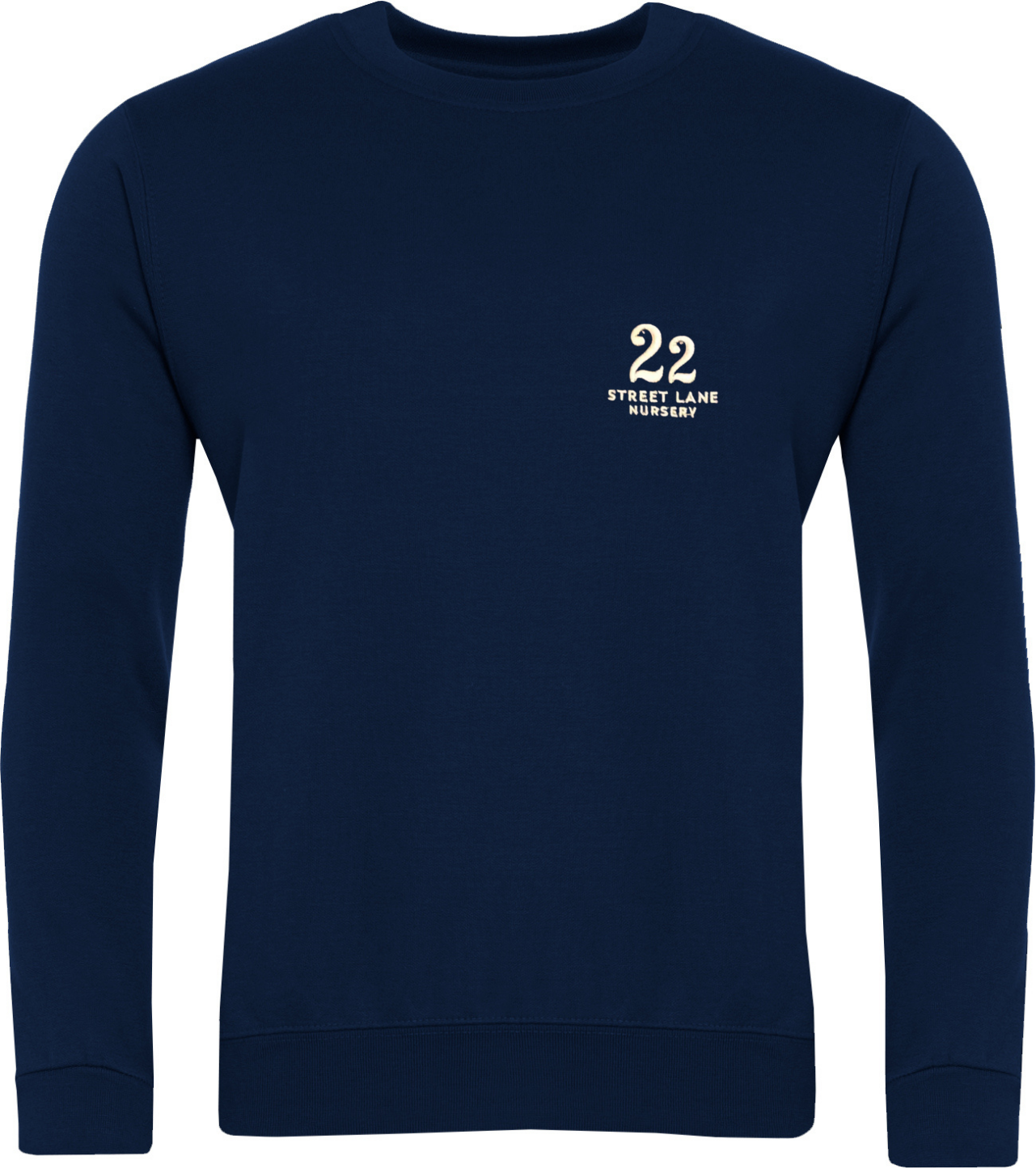 22 Street Lane Navy Crew Neck Sweatshirt w/Logo