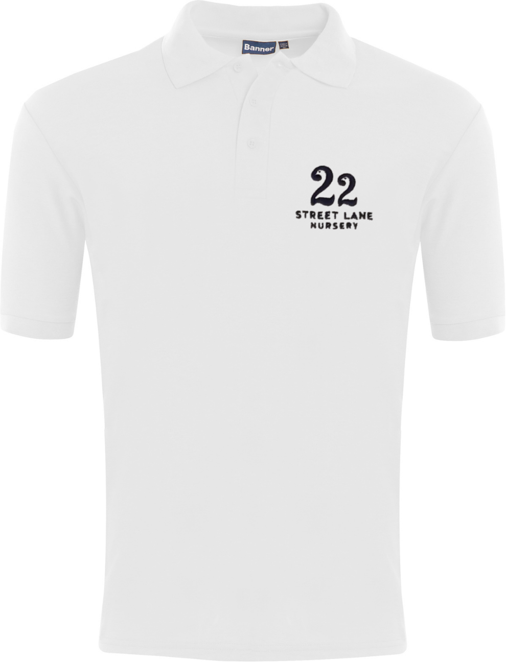 22 Street Lane White Polo w/Logo