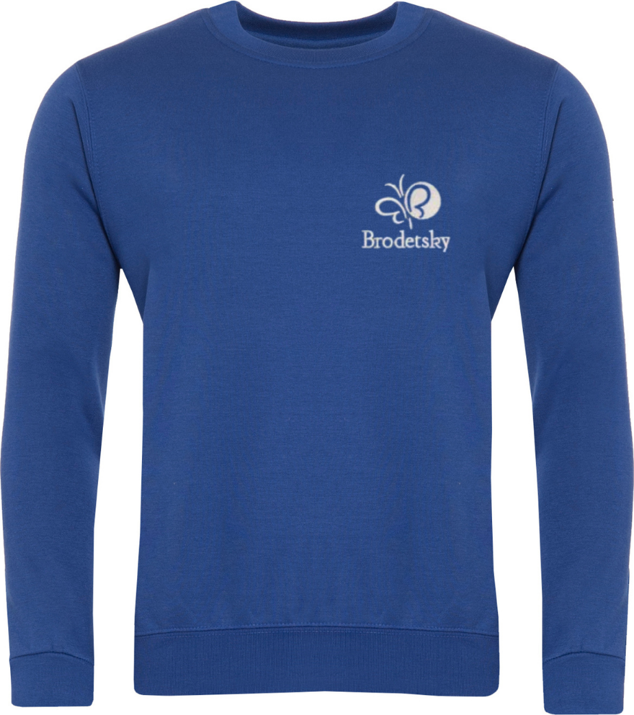 Brodetsky Royal Blue V-Neck Sweatshirt w/Logo