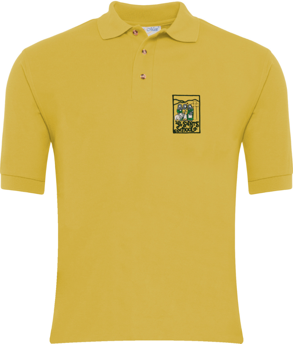 All Saint’s Richmond Gold Polo Shirt w/Logo