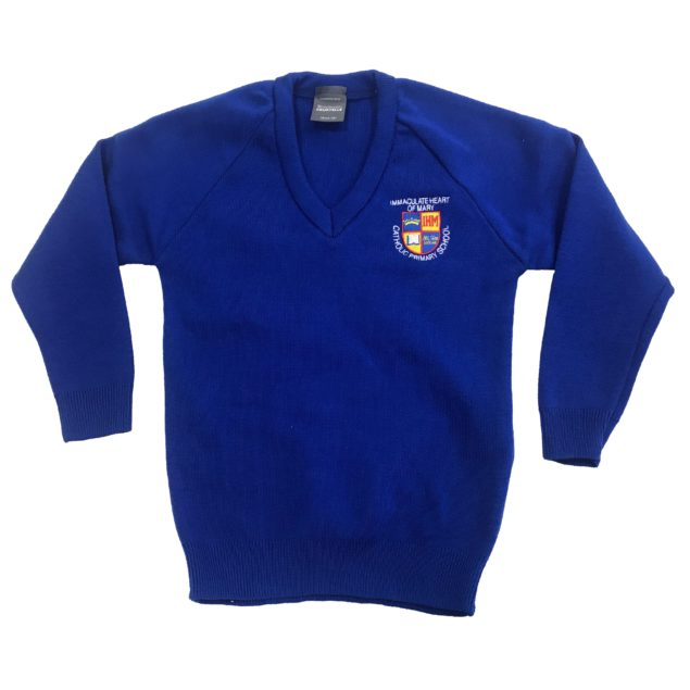 Immaculate Heart of Mary Royal Blue Knitted V-Neck Pullover