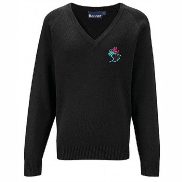 Bishop Young Black V-Neck Pullover w/Logo