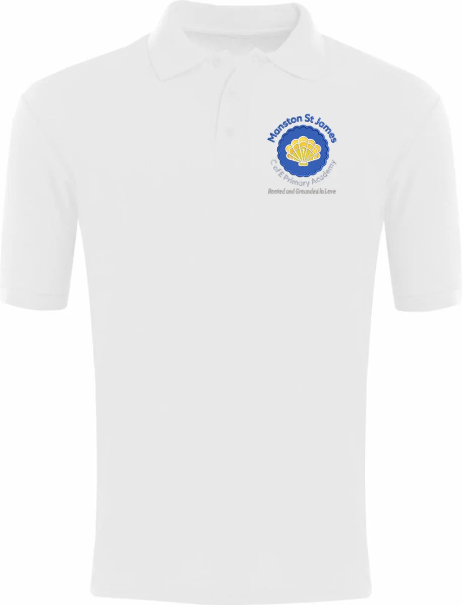 Manston St James White Polo Shirt w/Logo