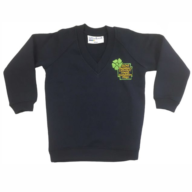 Saint Theresa's Foundation Stage Navy V-Neck Sweatshirt With Logo