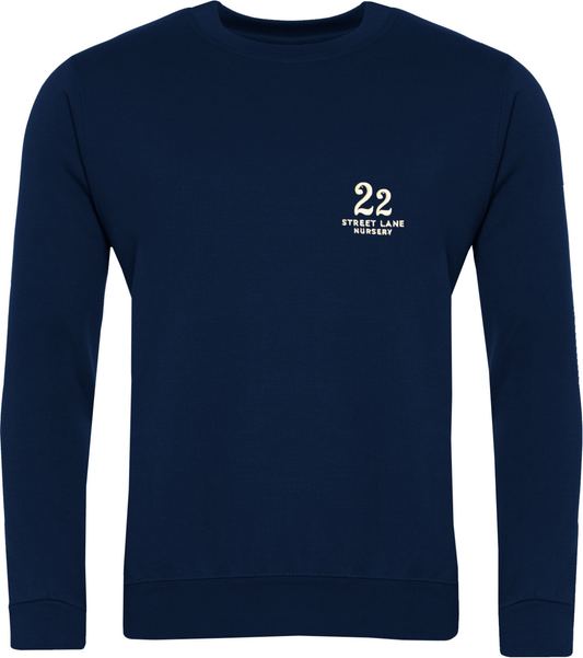 22 Street Lane Navy Crew Neck Sweatshirt w/Logo