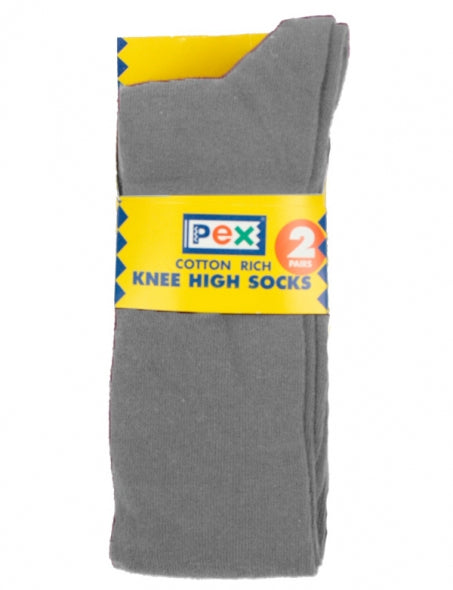 Knee High Socks – 2 Pair Pack – Charcoal