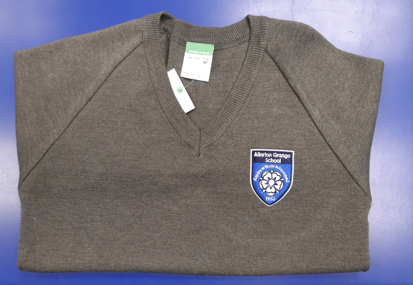 Allerton Grange Grey V-Neck Pullover w/Logo
