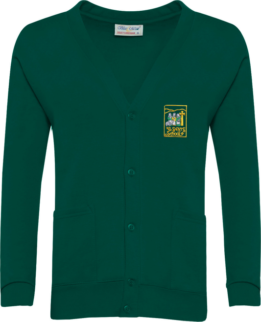 All Saint’s Richmond Girls Bottle Green Cardigan w/Logo