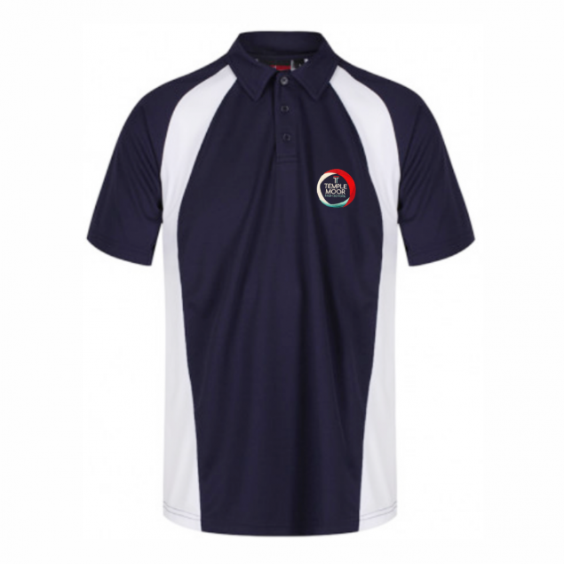 Temple Moor Nvy/Wht Akoa Boys Polo Shirt w/Logo