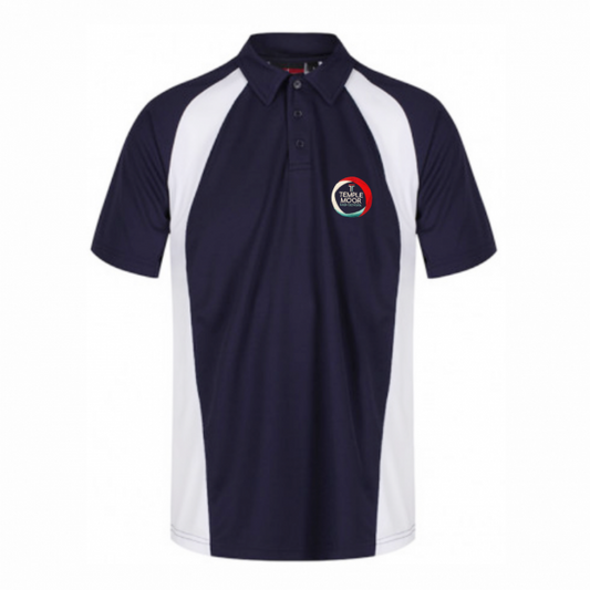 Temple Moor Nvy/Wht Akoa Boys Polo Shirt w/Logo