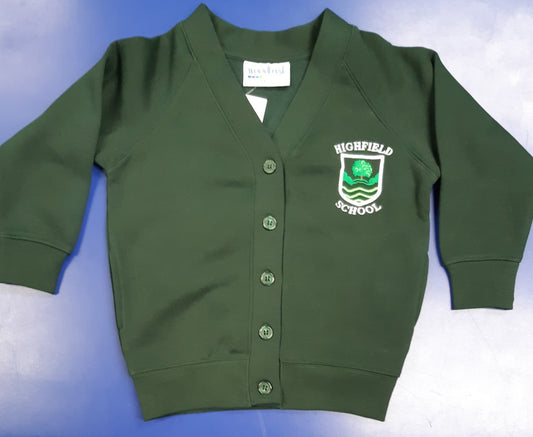 Highfield Bottle Green Cardigan w/Logo