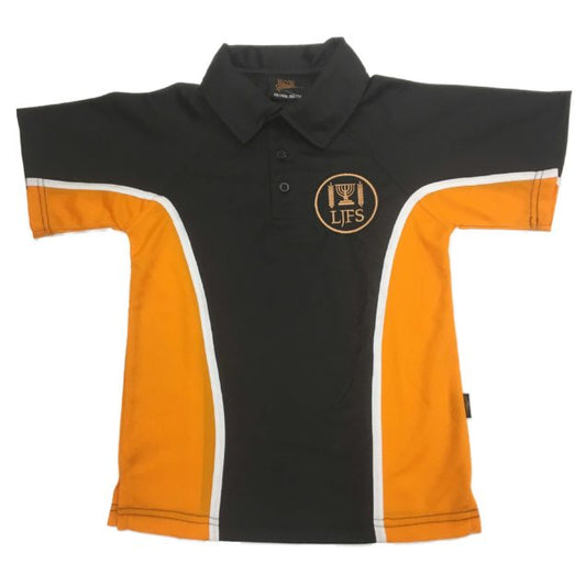 Leeds Jewish Free Blk/Amb Sports Polo Shirt w/Logo