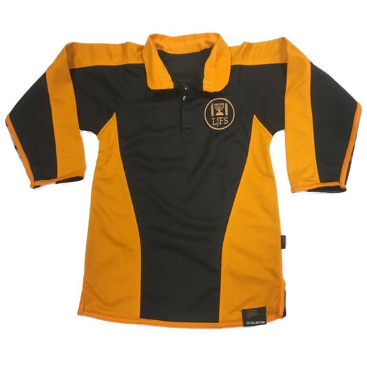 Leeds Jewish Free Blk/Amb Rugby Jersey w/Logo