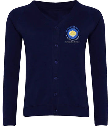 Manston St James Navy Sweat Cardigan w/Logo
