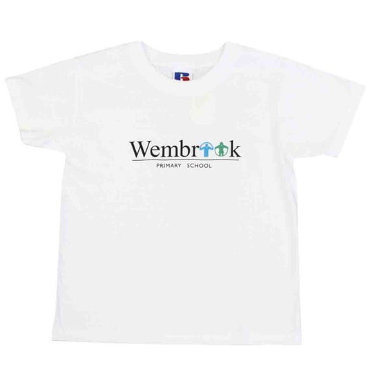 Wembrook Primary White P.E T-Shirt w/Logo
