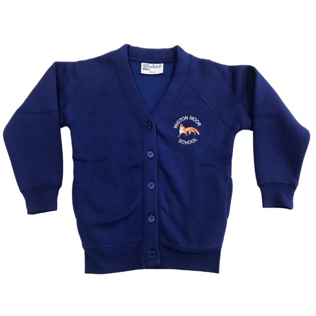 Wigton Moor Royal Blue Girls Cardigan w/Logo